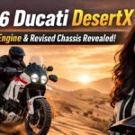 2026 Ducati DesertX with new V2 engine and revised chassis riding off-road
