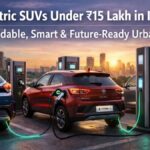 Best electric SUVs under ₹15 lakh in India 2026 charging at urban station