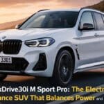 BMW X3 xDrive30i M Sport Pro front profile in motion