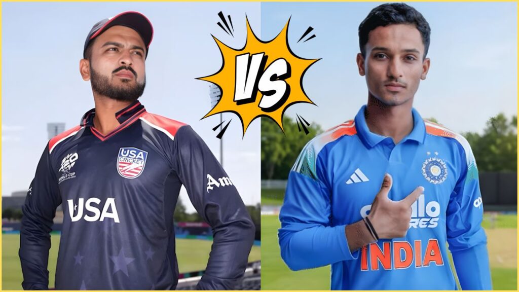 India National Cricket Team vs United States National Cricket Team match scorecard showing key moments and player performances