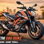 2026 KTM 200 Duke with new colour scheme parked on Indian road