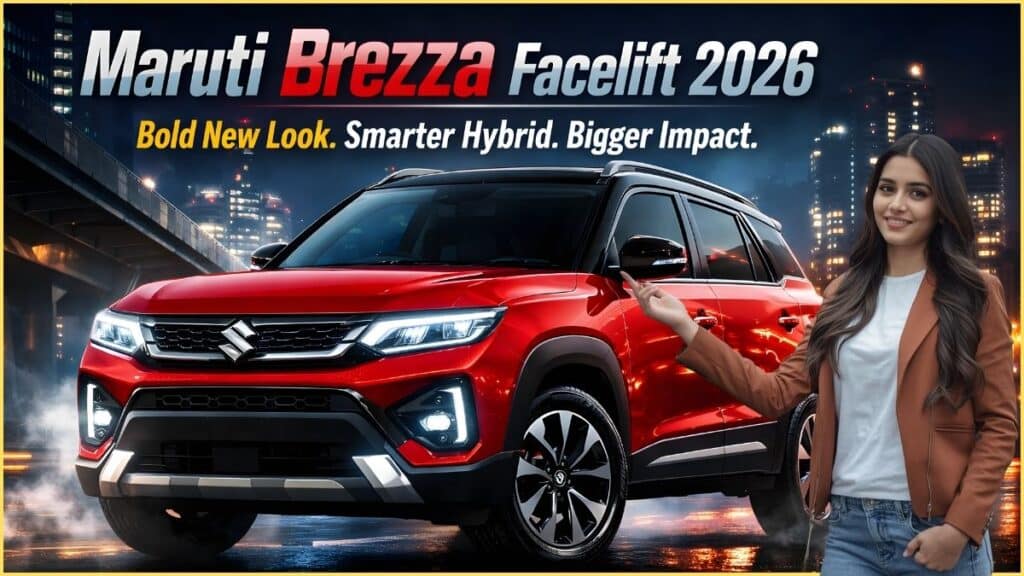 maruti brezza facelift front design 2026 model