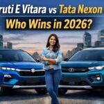 Maruti E Vitara vs Tata Nexon EV comparison 2026 showing side-by-side electric SUVs