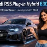 New Audi RS5 Plug-in Hybrid 630 HP front angle driving shot 2026 model