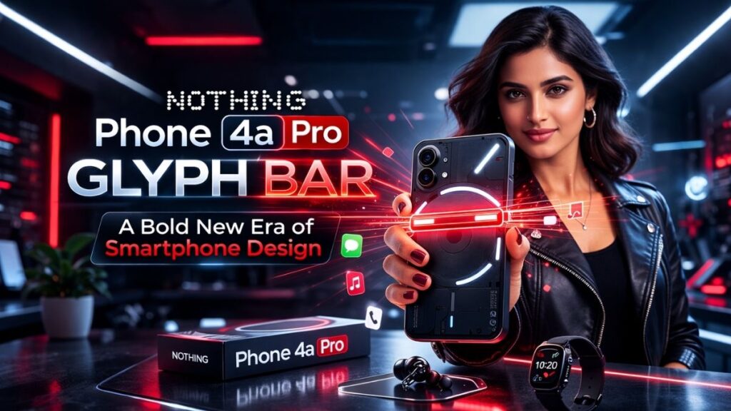 nothing phone 4a pro glyph bar glowing LED design