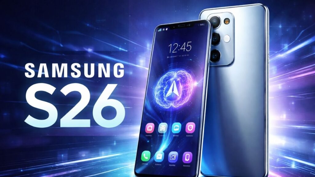 Samsung S26 flagship smartphone with AI features display