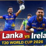 Sri Lanka vs Ireland T20 World Cup 2026 match where Kusal Mendis and Wanindu Hasaranga celebrate Sri Lanka’s 20-run victory in Colombo