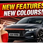 2026 Hyundai Verna Facelift in Titan Grey Matte colour parked on city road