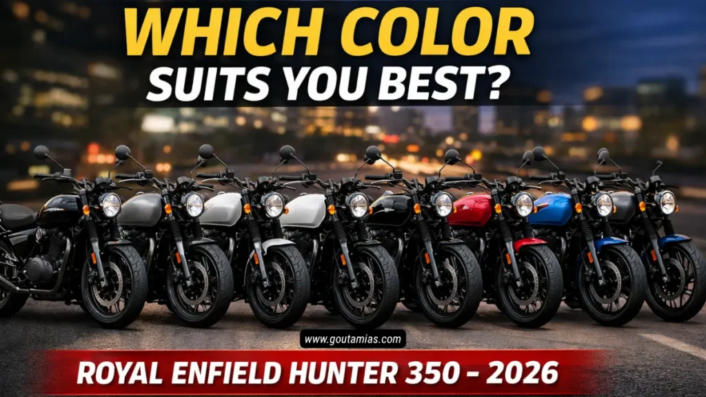 Royal Enfield Hunter 350 colors 2026 all variants displayed