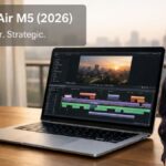 MacBook Air M5 2026 model on desk showing creative workflow