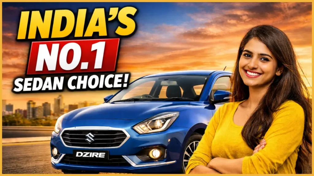 Maruti Suzuki Dzire compact sedan driving on Indian highway