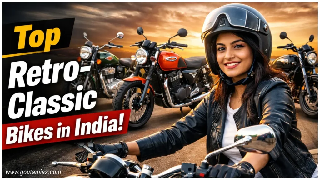 retro-classic bikes in India including Royal Enfield Classic 350, TVS Ronin, Triumph Speed 400, Jawa 42 and Harley-Davidson X440
