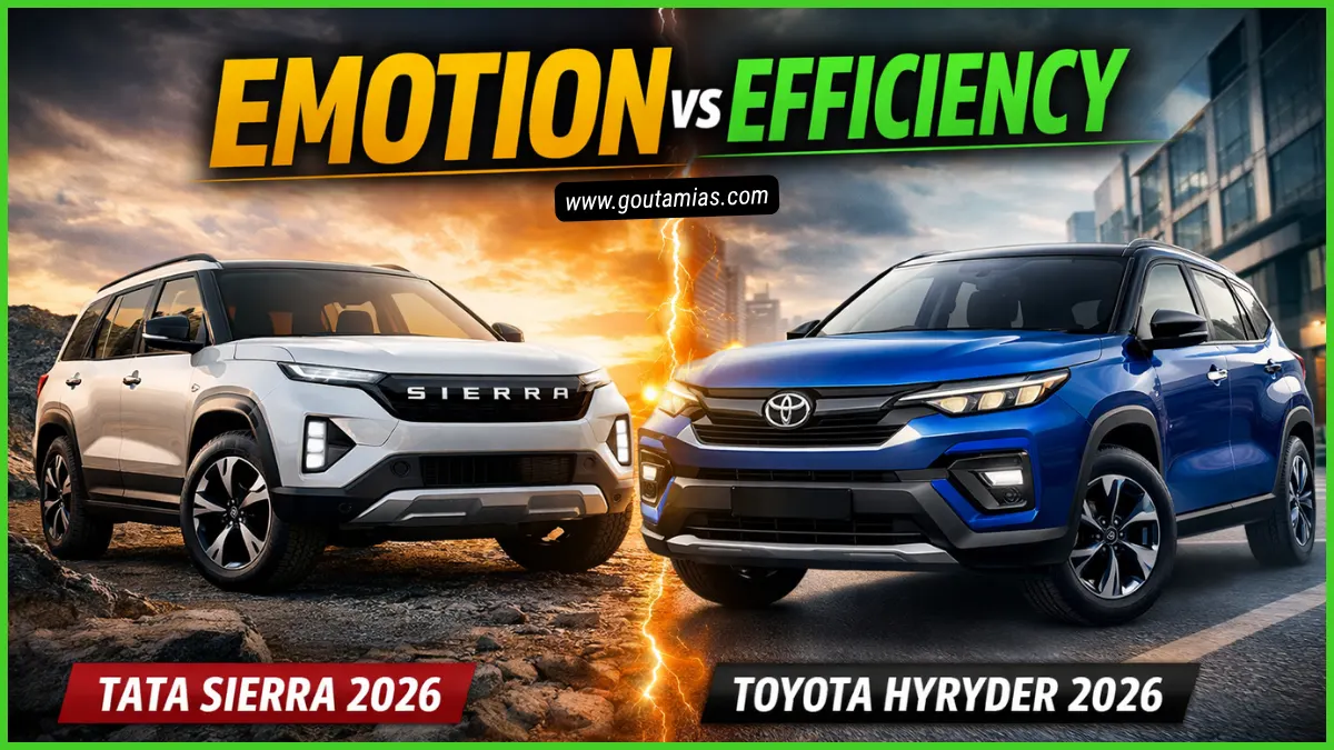 Tata Sierra vs Toyota Urban Cruiser Hyryder 2026 side by side comparison