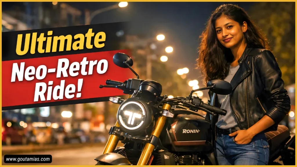 TVS Ronin 2026 neo retro motorcycle in city night