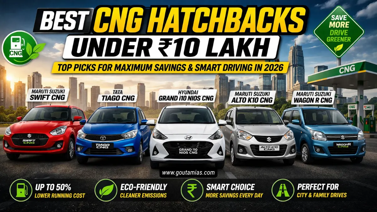 Best CNG hatchbacks under Rs 10 lakh in India 2026