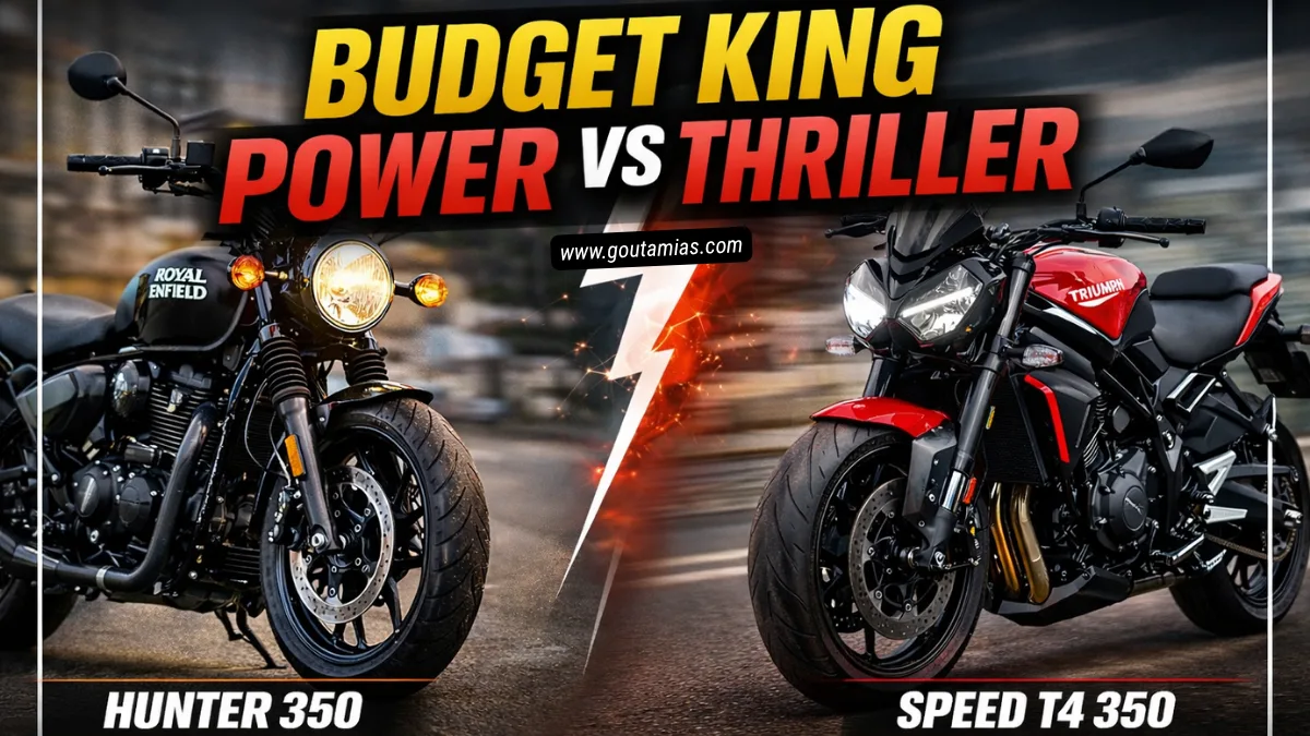 Royal Enfield Hunter 350 vs Triumph Speed T4 350 comparison image
