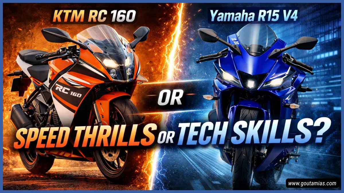 KTM RC 160 vs Yamaha R15 V4 side by side sportbike comparison