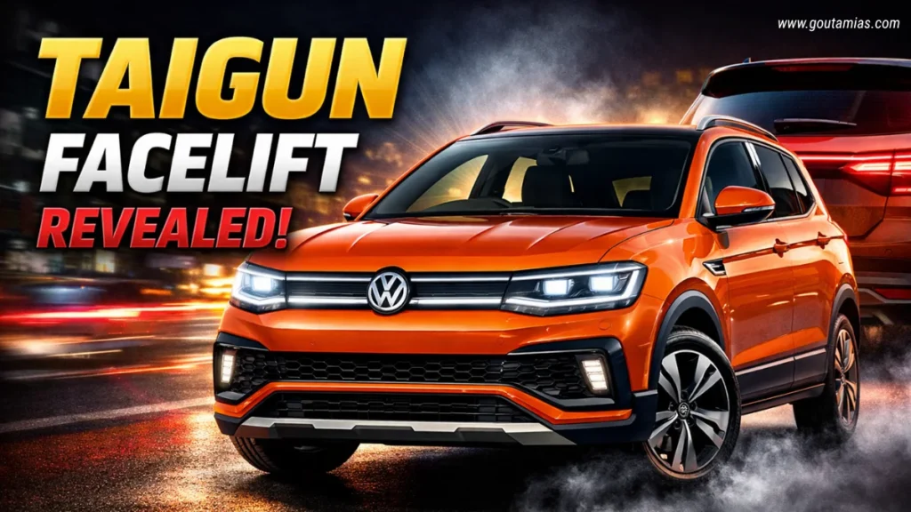 Volkswagen Taigun facelift with connected LED lighting front and rear